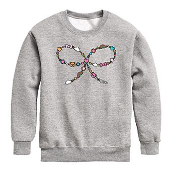 Girls 7-16 Friendship Beads Bow Crew Fleece Sweatshirt