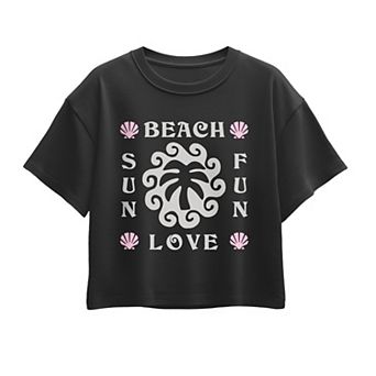 Girls 7-16 Beach Love Sun Fun Boxy Tee