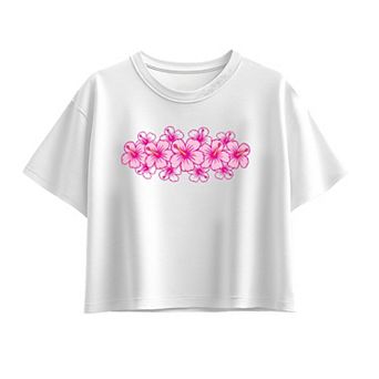 Girls 7-16 Hibiscus Flowers Boxy Tee