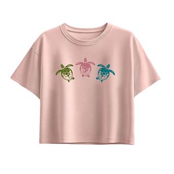 Girls 7-16 Sea Turtles Boxy Tee