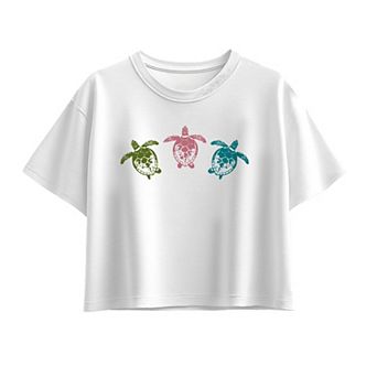 Girls 7-16 Sea Turtles Boxy Tee
