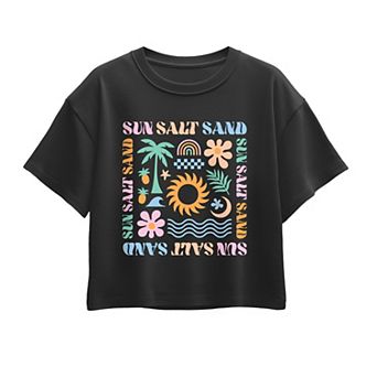 Girls 7-16 Sun Salt Sand Icons Boxy Tee