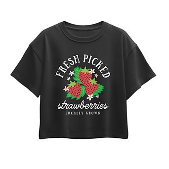 Girls 7-16 Fresh Picked Strawberries Boxy Tee