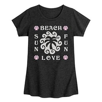Girls 7-16 Beach Love Sun Fun Graphic Tee
