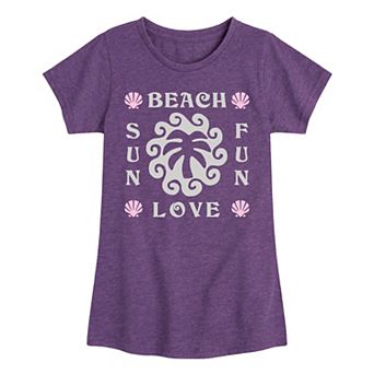 Girls 7-16 Beach Love Sun Fun Graphic Tee