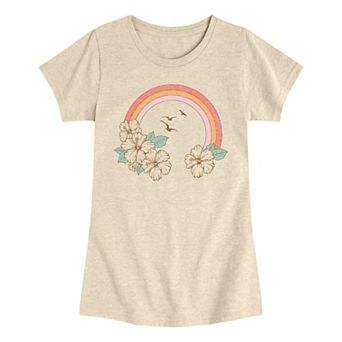 Girls 7-16 Hibiscus Rainbow Graphic Tee