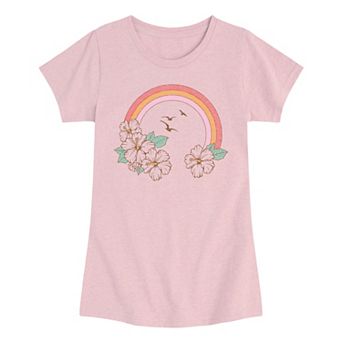 Girls 7-16 Hibiscus Rainbow Graphic Tee