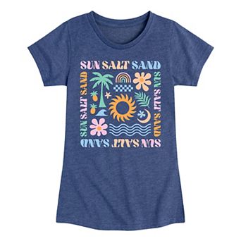 Girls 7-16 Sun Salt Sand Icons Graphic Tee