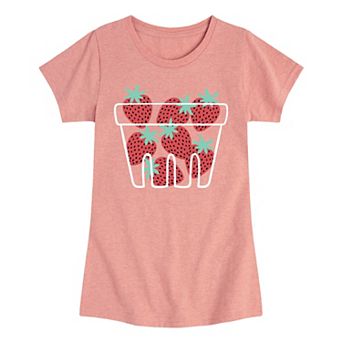 Girls 7-16 Fresh Strawberries Basket Graphic Tee