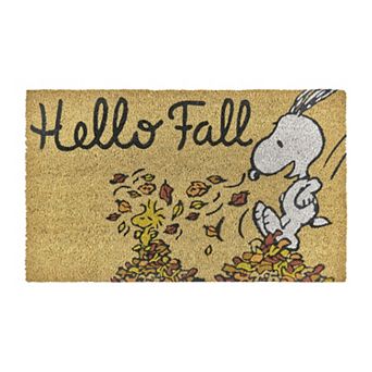 Peanuts Snoopy and Woodstock "Hello Fall" Coir Doormat