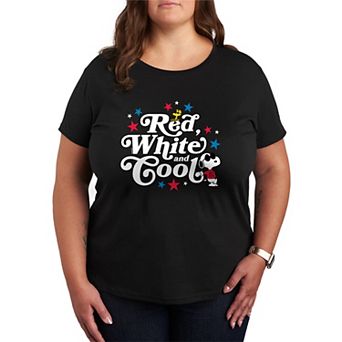Plus Size Peanuts Red, White & Cool Graphic Tee