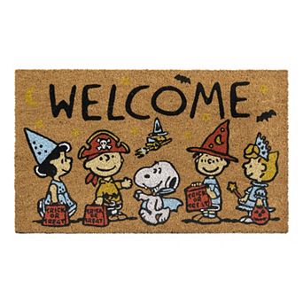 Peanuts Trick or Treat Halloween Coir Door Mat