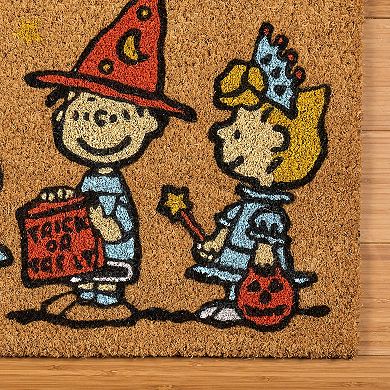 Peanuts Trick or Treat Halloween Coir Door Mat