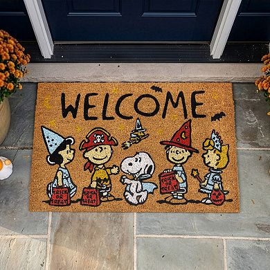 Peanuts Trick or Treat Halloween Coir Door Mat