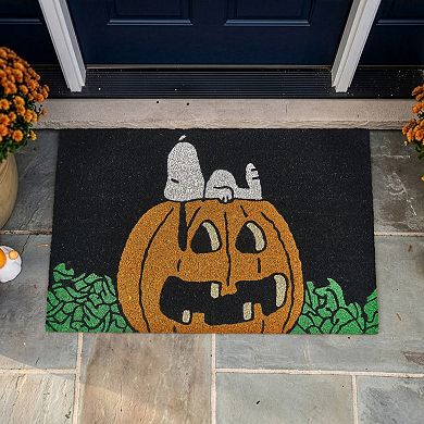 Peanuts Snoopy Jack O' Lantern Coir Doormat 18" x 30"