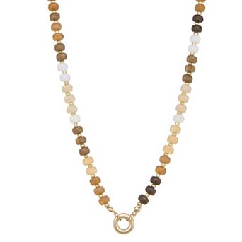 SO® Gold Tone Color Block Beaded Necklace