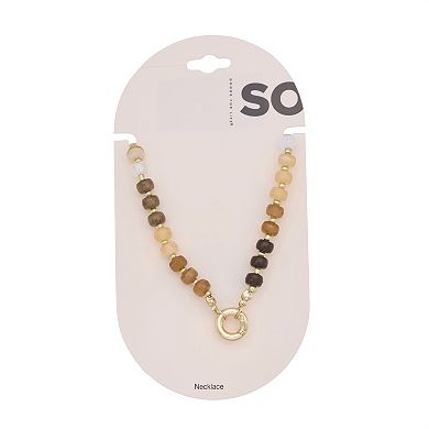 SO® Gold Tone Color Block Beaded Necklace