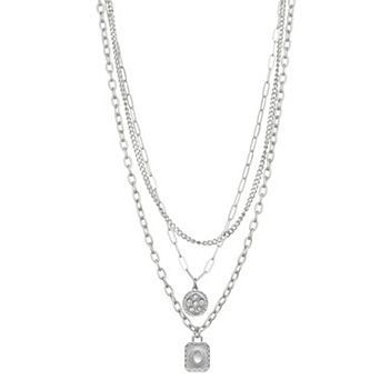 SO® Silver Tone Boho Layered Necklace