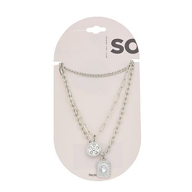 SO® Silver Tone Boho Layered Necklace
