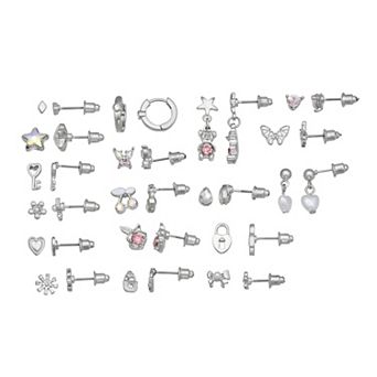 SO® 18-Pair Silver Tone Assorted Earring Set