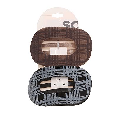 SO® Plaid Flat Claw Clips 2-Piece Set