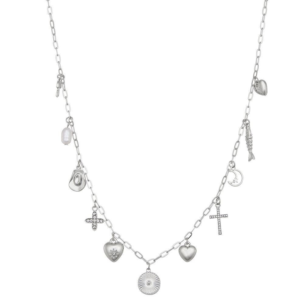 SOÂ® Silver Tone Dainty Charms Necklace