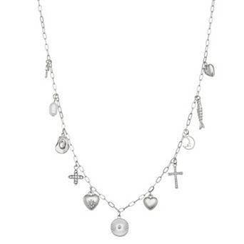 SO® Silver Tone Dainty Charms Necklace