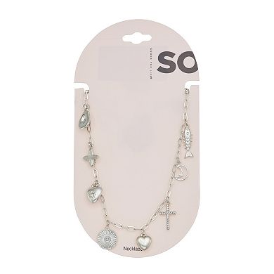 SO® Silver Tone Dainty Charms Necklace