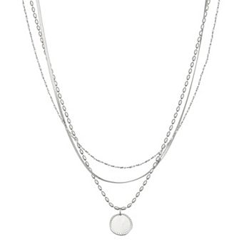 SO® Silver Tone Layered Chain Necklace