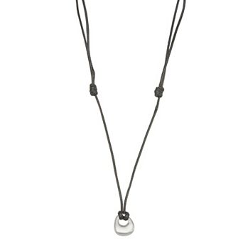 SO® Silver Tone Adjustable Cord Necklace