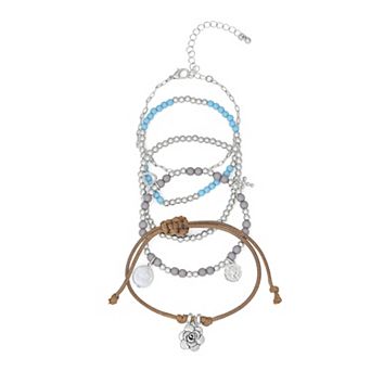 SO® 5 pc Silver Tone Assorted Bracelet Set