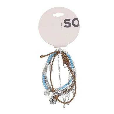 SO® 5-Piece Silver Tone Assorted Bracelet Set