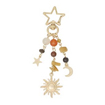SO® Gold Tone Sun Moon Star Bag Charm