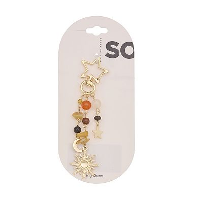 SO® Gold Tone Sun Moon Star Bag Charm