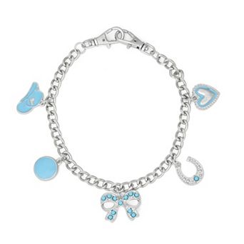 SO® Silver Tone Western Bag Charm with Multiple Charms