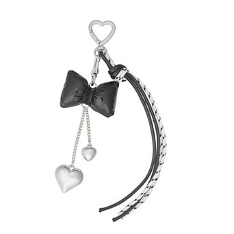 SO® Silver Tone Heart & Bow Bag Charm