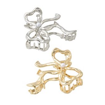 SO® 2-Pack Metal Bow Claw Clips