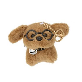 SO® Gold Tone Plush Dog Bag Charm