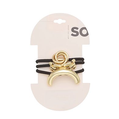 SO® Gold Tone Metal Buckle Hairtie 3-Piece Set