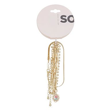 SO® 5-Piece Gold Tone Mixed Chain Bracelet Set