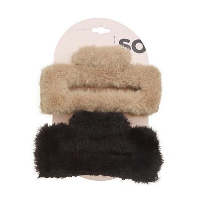 SO® 2-Piece Fluffy Claw Clip Set