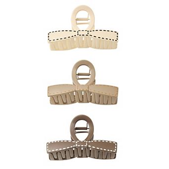 SO® 3-Pack Printed Bow Claw Clips