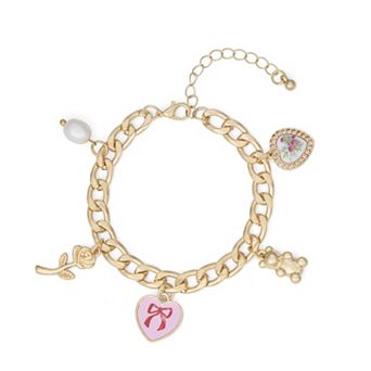 SO® Gold Tone Charm Chain Bracelet