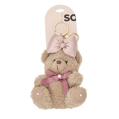 SO® Gold Tone Bow Bear Bag Charm