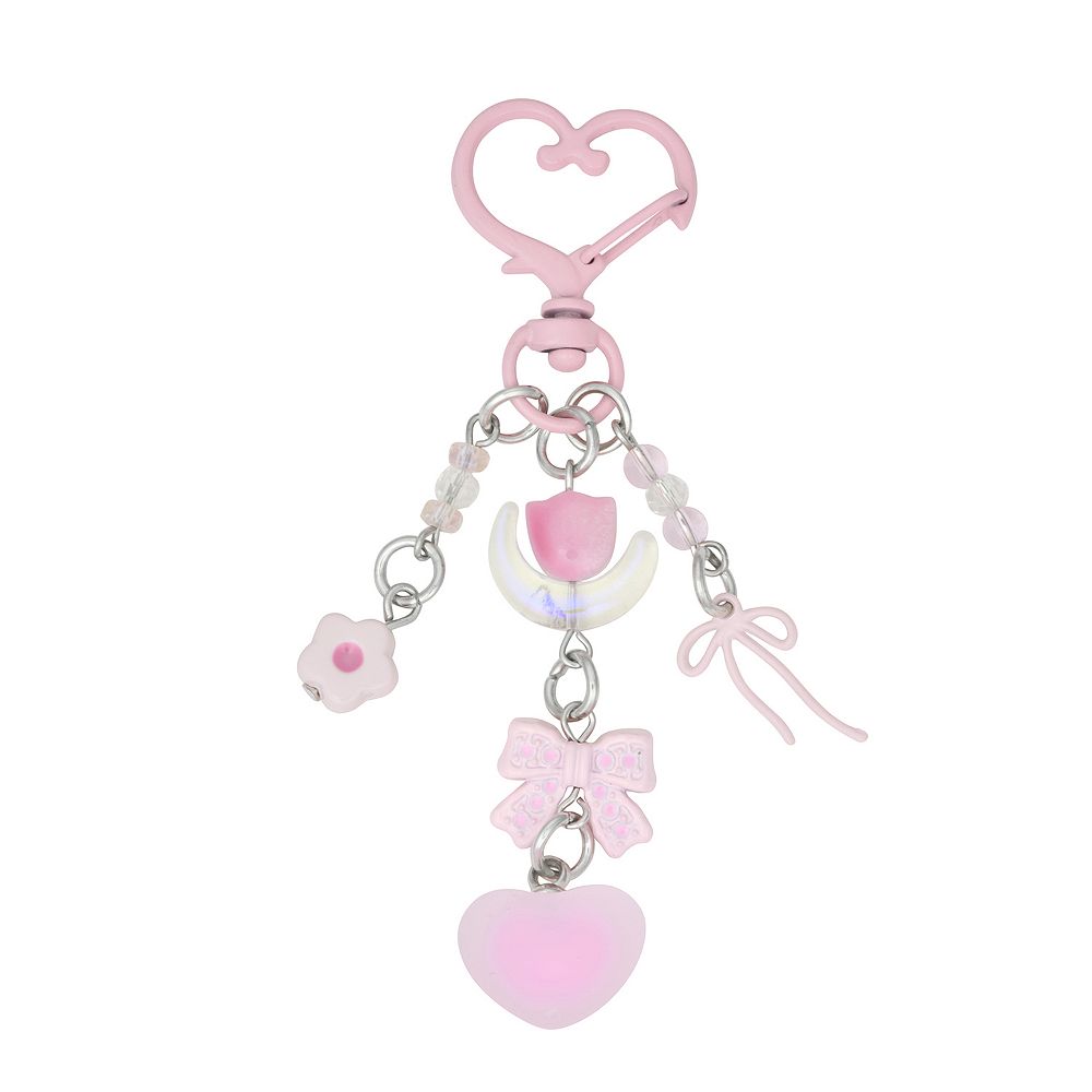SO® Silver Tone Heart Beaded Bag Charm