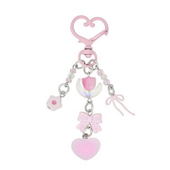 SO® Silver Tone Heart Beaded Bag Charm