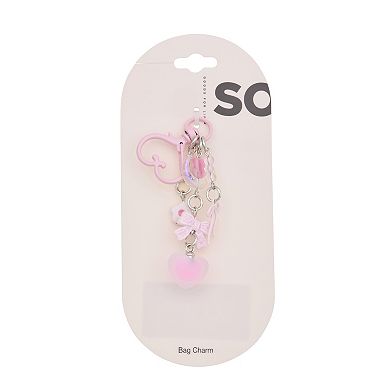 SO® Silver Tone Heart Beaded Bag Charm