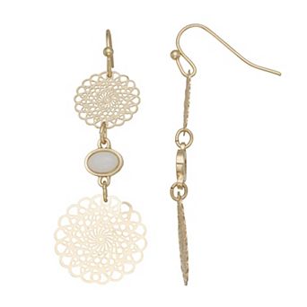 SO® Gold Tone Filigree Dangle Earrings