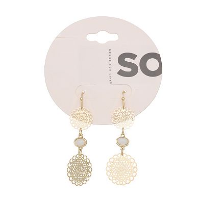 SO® Gold Tone Filigree Dangle Earrings