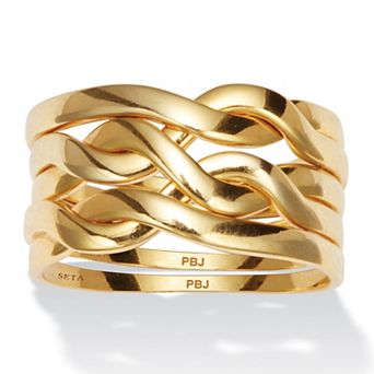 14k Yellow Gold-plated 5 pc Puzzle Ring